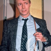 David Bowie with suspenders