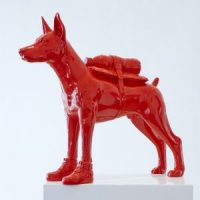 Cloned doberman with petbottle – Red