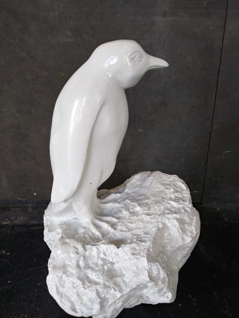 Cloned Penguin on Rock – White