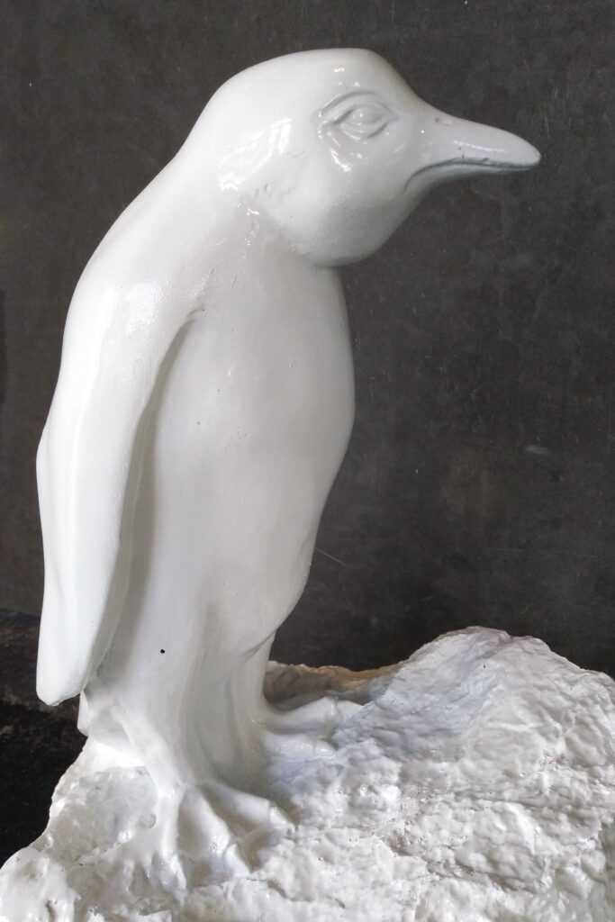 Cloned Penguin on Rock – White