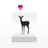 Balloon Bambi – sculpture black/pink