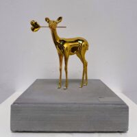 Oh Deer – sculpture gold