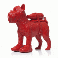 Cloned Griffon Bruxellois with pet bottle – Red