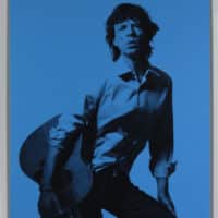 Mick Jagger with guitar, New York, 2008