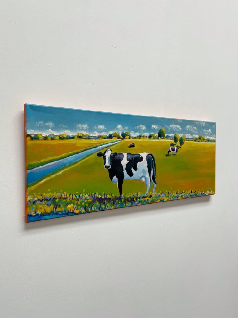 Justus Donker - Hollands landschap - origineel op linnen 2013 - 100 x 40 cm - De Kunsthuizen 3 Hollands landschap