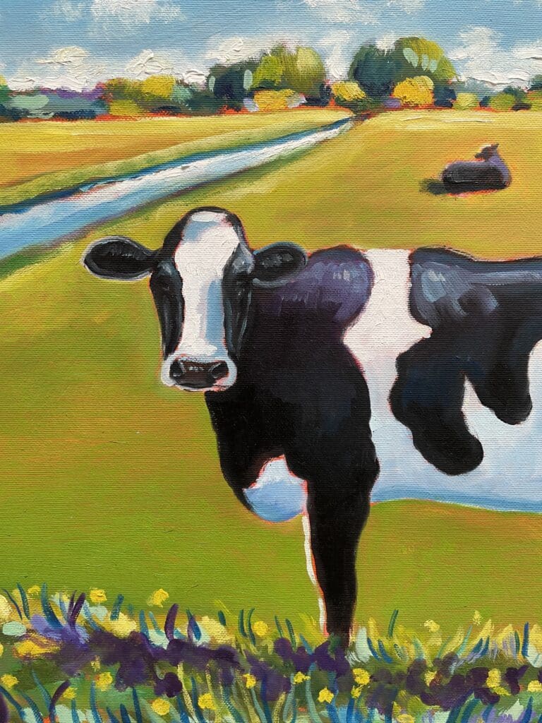 Justus Donker - Hollands landschap - origineel op linnen 2013 - 100 x 40 cm - De Kunsthuizen 4 Hollands landschap