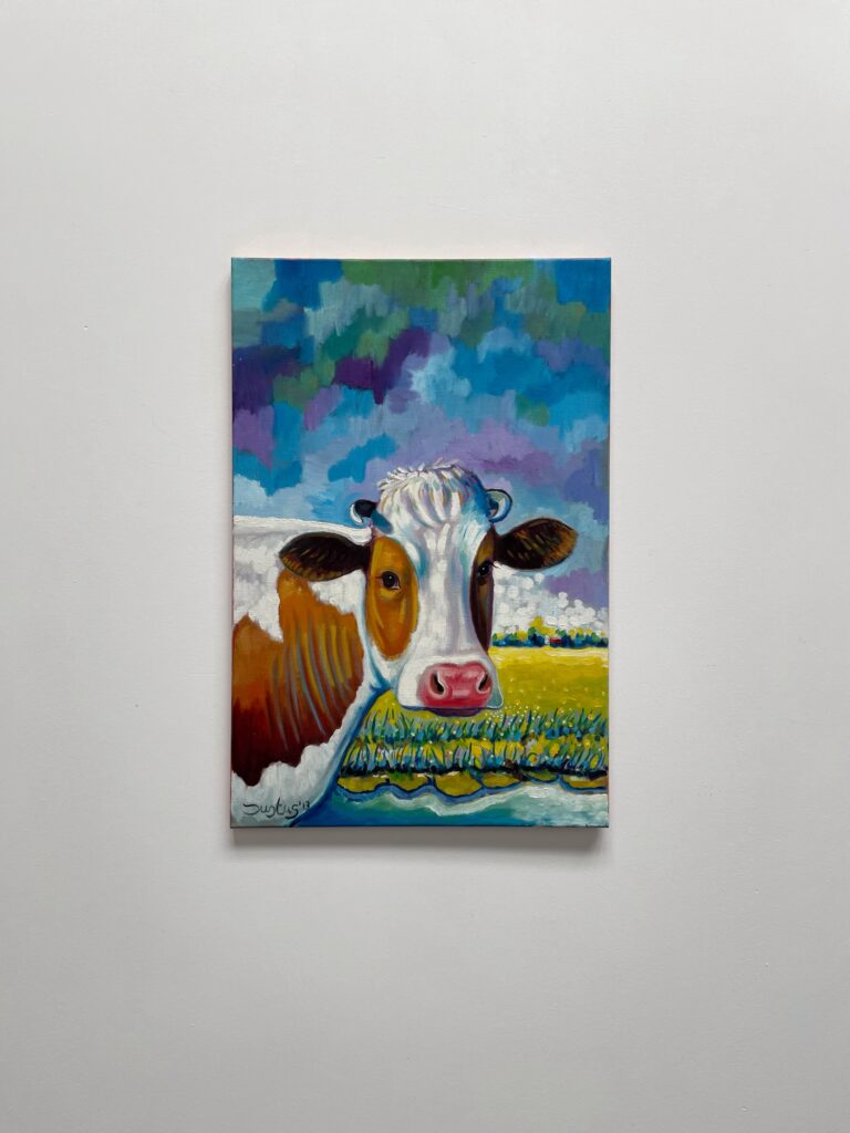 Justus Donker Koe in de wei origineel 2013 De Kunsthuizen 2 Koe in de wei