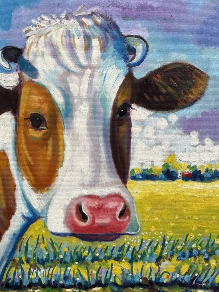 Justus Donker Koe in de wei origineel 2013 De Kunsthuizen 4 Koe in de wei