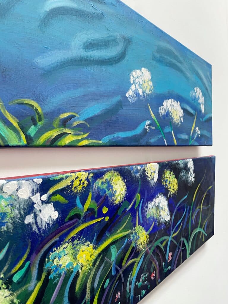 Justus Donker Zeebloemen Tweeluik 3 - origineel - De Kunsthuizen 3 Zeebloemen tweeluik 3